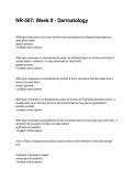 NR-507&colon; Week 8 - Dermatology NEWEST 2026&sol;2027 ACTUAL EXAM COMPLETE QUESTIONS AND CORRECT DETAILED ANSWERS &lpar;VERIFIED ANSWERS&rpar; &vert;ALREADY GRADED A&plus;&vert;&vert;BRAND NEW&excl;