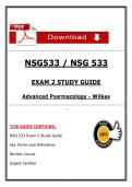 NSG 533 Exam 2 Study Guide &ndash; Advanced Pharmacology &lpar;Wilkes&rpar; &ndash; Key Terms & Review PDF