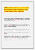 CPFA Exam Version 1 Newest Exam Preparation Newest With Complete Questions And Correct Detailed Answers&vert; Brand New Version
