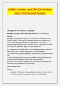 LCR4802 - Medical Law EXAM 2026 &lpar;multiple choice&rpar; Questions And Answers