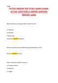 TATTOO OREGON TEST STUDY GUIDE Q-BANK &vert;  ACTUAL QUESTIONS & VERIFIED ANSWERS  20262027 update