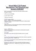 Actual WGU C722 Project Management Test Questions And Answers 2026&sol;2027