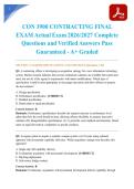CON 3900 CONTRACTING FINAL EXAM Actual Exam 2026&sol;2027 Complete Questions and Verified Answers Pass Guaranteed - A&plus; Graded