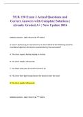 NUR 150 Exam 2 Actual Questions and Correct Answers with Complete Solutions &vert; Already Graded A&plus; &vert; New Update 2026