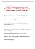 NUR 150 Final Exam Questions and Correct Answers with Complete Solutions &vert; Already Graded A&plus; &vert; New Update 2026