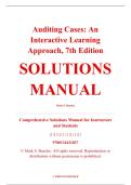 Solutions Manual &ndash; Auditing Cases&colon; An Interactive Learning Approach&comma; 7th Edition &ndash; Mark S&period; Beasley &ndash; ISBN 9780134421827 &lpar;Chapters 1&ndash;12 Covered&rpar;