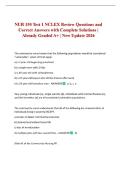 NUR 150 Test 1 NCLEX Review Questions and Correct Answers with Complete Solutions &vert; Already Graded A&plus; &vert; New Update 2026