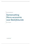 Volledige samenvatting Micro-economie voor bedrijfskunde VUB '25-'26 &lpar;16&sol;20&excl;&rpar;