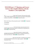 NUR 150 Exam 1 &vert; 77 Questions and Correct Answers with Complete Solutions &vert; Already Graded A&plus; &vert; New Update 2026