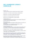 D677- ELEMENTARY LITERACY CURRICULUM