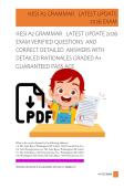 HESI A2 GRAMMAR   LATEST UPDATE 2026  EXAM VERIFIED QUESTIONS  AND  CORRECT DETAILED  ANSWERS WITH  DETAILED RATIONALES GRADED A&plus;  GUARANTEED PASS ACE