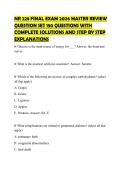 NR 228 FINAL EXAM 2026 MASTER REVIEW QUESTION SET 150 QUESTIONS WITH COMPLETE SOLUTIONS AND STEP BY STEP EXPLANATIONS