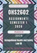 OHS2602 Assignment 1 Semester 1 Memo &vert;Due Date March 2026&vert;