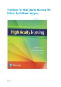 Test Bank For High-Acuity Nursing 7th Edition by Kathleen Wagner&period; All Chapters 1-39&vert; Newest Version &vert; 2026
