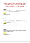 BIOD 351 Module 6 Exam&colon; Pharmacology &ndash; &lpar;Latest 2025&sol;2026&rpar; Updated Questions and Verified Answers Graded A&plus; &ndash; Portage Learning &ndash; Complete Exam Preparation Material