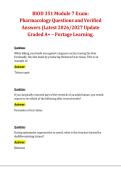 BIOD 351 Module 7 Exam&colon; Pharmacology Questions and Verified Answers &lpar;Latest 2026&sol;2027 Update&comma; Graded A&plus;&rpar; &ndash; Portage Learning &ndash; Complete Exam Preparation Material