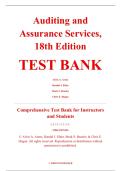 Test Bank &ndash; Auditing and Assurance Services&comma; 18th Edition &ndash; Alvin A&period; Arens&comma; Randal J&period; Elder&comma; Mark S&period; Beasley&comma; Chris E&period; Hogan &ndash; ISBN 9780137879199 &lpar;Chapters 1&ndash;26 Covered&rpar;