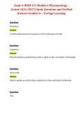 Exam 4&colon; BIOD 351 Module 4 Pharmacology &ndash; &lpar;Latest 2026&sol;2027&rpar; Study Questions and Verified Answers Graded A&plus; &ndash; Portage Learning &ndash; Complete Exam Preparation Material