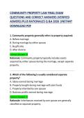 Community Property Law Final Exam Questions and Correct Answers