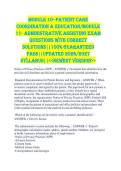 Module 10- Patient care coordination & education&sol;Module 11- Administrative Assisting EXAM QUESTIONS WITH CORRECT SOLUTIONS&vert;&vert;100&percnt; GUARANTEED PASS&vert;&vert;UPDATED 2026&sol;2027 SYLLABUS&vert;&vert;<<NEWEST VERSION>>