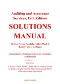 Solutions Manual &ndash; Auditing and Assurance Services&comma; 18th Edition &ndash; Alvin A&period; Arens&comma; Randal J&period; Elder&comma; Mark S&period; Beasley&comma; Chris E&period; Hogan &ndash; ISBN 9780137879199 &lpar;Chapters 1&ndash;26 Covered&rpar;