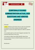 CORPORALS COURSE ADMINISTRATION ACTUAL 2026 QUESTIONS AND VERIFIED ANSWERS