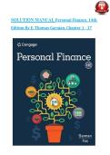 Solution Manual for Personal Finance 14th Edition by German & Fox &ndash; Complete Instructor Solutions for All Chapters with Detailed Answers