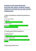 National Pilates Exam Preparation Questions and Correct Answers