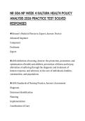 NR 506 NP WEEK 4 KALTURA HEALTH POLICY ANALYSIS 2026 PRACTICE TEST SOLVED RESPONSES