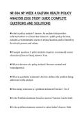NR 506 NP WEEK 4 KALTURA HEALTH POLICY ANALYSIS 2026 STUDY GUIDE COMPLETE QUESTIONS AND SOLUTIONS