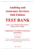 Test Bank &ndash; Auditing and Assurance Services&comma; 16th Edition &ndash; Alvin A&period; Arens&comma; Randal J&period; Elder&comma; Mark S&period; Beasley&comma; Chris E&period; Hogan &ndash; ISBN 9780134065823 &lpar;Chapters 1&ndash;26 Covered&rpar;