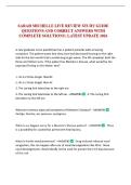 SARAH MICHELLE LIVE REVIEW STUDY GUIDE QUESTIONS AND CORRECT ANSWERS WITH COMPLETE SOLUTIONS &vert; LATEST UPDATE 2026