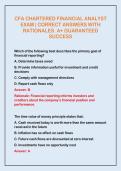 CFA CHARTERED FINANCIAL ANALYST EXAM &vert; CORRECT ANSWERS WITH RATIONALES&period; A&plus; GUARANTEED SUCCESS