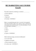 RE MARKETING SAE COURSE  EXAM  QUESTIONS AND ANSWERS 2026