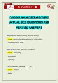 COGSCI 180 MIDTERM REVIEW ACTUAL 2026 QUESTIONS AND VERIFIED ANSWERS