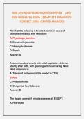 RNC-LRN REGISTERED NURSE CERTIFIED &ndash; LOWRISK NEONATAL EXAM &vert;COMPLETE EXAM WITH CORRECT 100&percnt; VERIFIED ANSWERS