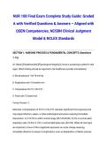 NUR 108 Final Exam Complete Study Guide&colon; Graded A with Verified Questions & Answers &ndash; Aligned with QSEN Competencies&comma; NCSBN Clinical Judgment Model & NCLEX Standards