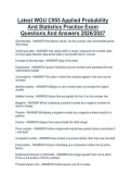 Latest WGU C955 Applied Probability And Statistics Practice Exam Questions And Answers 2026&sol;2027