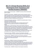 NU 311 Clinical Nursing Skills And Techniques Exam Questions And Verified Answers 2026&sol;2027