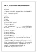 BIO 351 - Exam 1 Questions With Complete Solutions