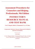 Instructor&rsquo;s Resource Manual and Test Bank &ndash; Assessment Procedures for Counselors and Helping Professionals&comma; 9th Edition &ndash; Carl J&period; Sheperis&comma; Robert J&period; Drummond&comma; Karyn D&period; Jones &ndash; ISBN 9780135186022 &lpar;Chapters 1&ndash;17 Covered&rpar;
