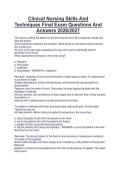 Clinical Nursing Skills And Techniques Final Exam Questions And Answers 2026&sol;2027