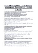 Clinical Nursing Skills And Techniques Written Exam Questions And Answers 2026&sol;2027