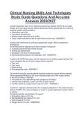 Clinical Nursing Skills And Techniques Study Guide Questions And Accurate Answers 2026&sol;2027