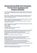 Clinical Nursing Skills And Techniques Practice Exam Questions And Answers 2026&sol;2027