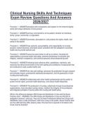 Clinical Nursing Skills And Techniques Exam Review Questions And Answers 2026&sol;2027