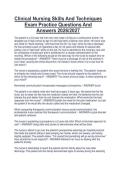 Package deal for Clinical Nursing Skills And Techniques  Clinical Nursing Skills And Techniques Exam Practice Questions And Answers 2026&sol;2027