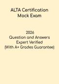 ALTA Certification Mock Exam PDF &vert; Updated Practice Test & Exam Prep Guide 2026
