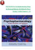 Test Bank for Psychopharmacology&colon; Drugs&comma; the Brain&comma; and Behavior 4th Edition by Meyer &ndash; Verified Questions and Answers for Nursing Chapters 1&ndash;20