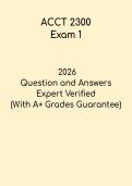 ACCT 2300 Exam 1 PDF &vert; Accounting Practice Questions & Study Guide 2026